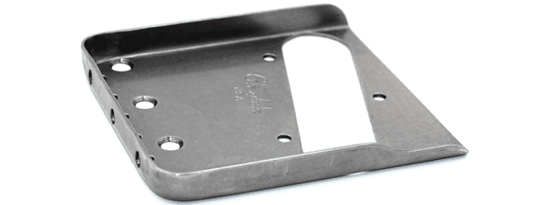 The vintage "single-cut" bridge-plate non-magnetic stainless steel raw deal finish